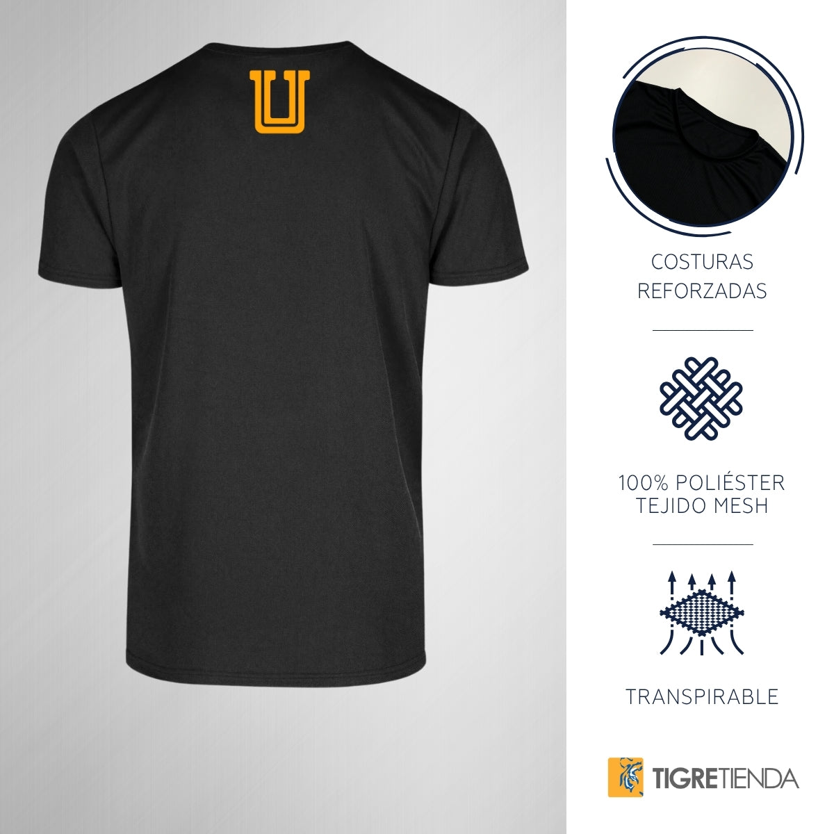 Playera Transpirable Hombre Tigres UANL Rostro U Vinil