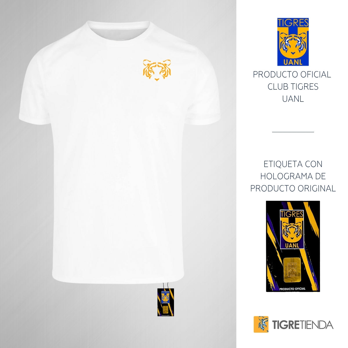 Playera Transpirable Hombre Tigres UANL Rostro U Vinil
