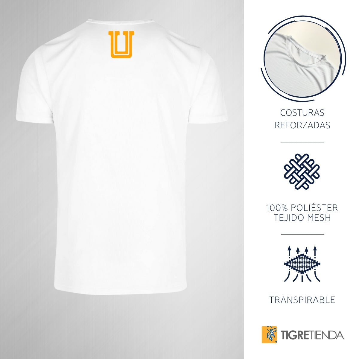 Playera Transpirable Hombre Tigres UANL Rostro U Vinil