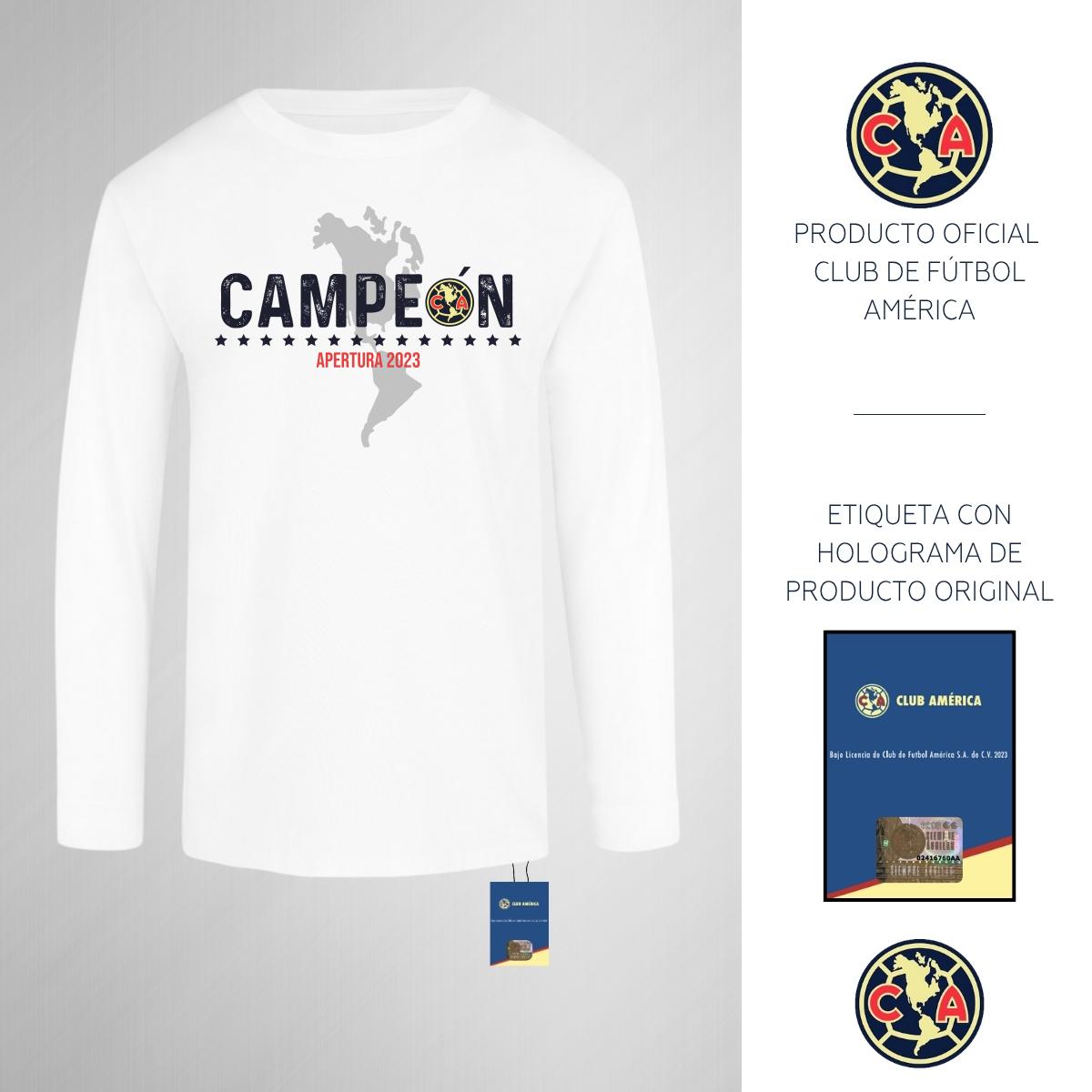 Playera M Larga Niños América Campeón AP 2023
