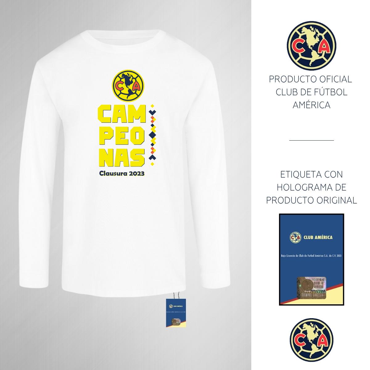 Playera M Larga Niños América Campeonas Cl 2023