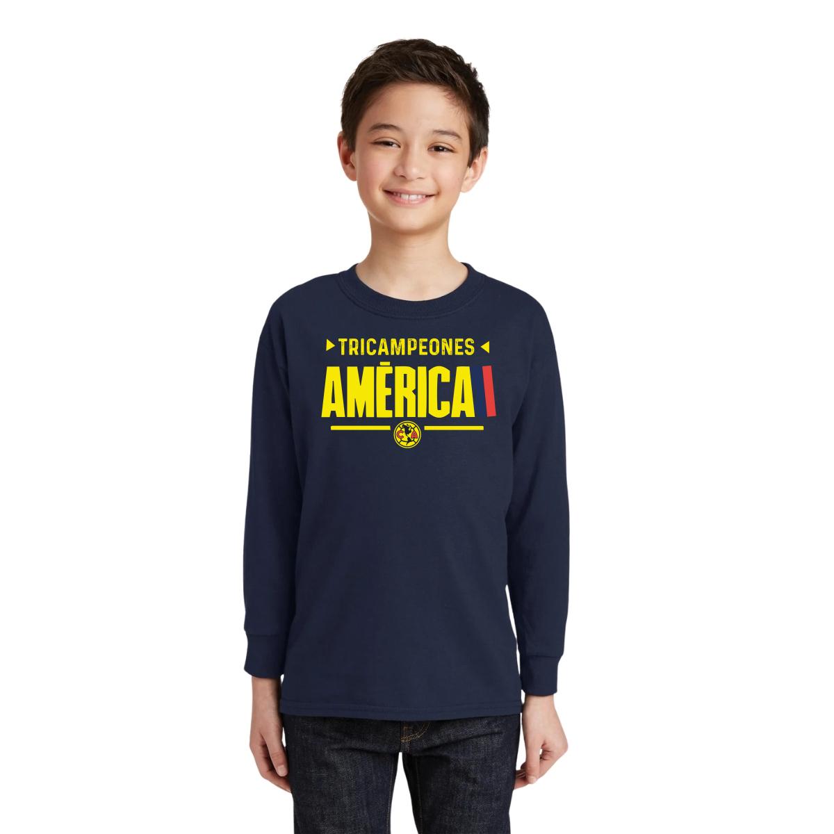 Playera M Larga Niños América Tricampeón