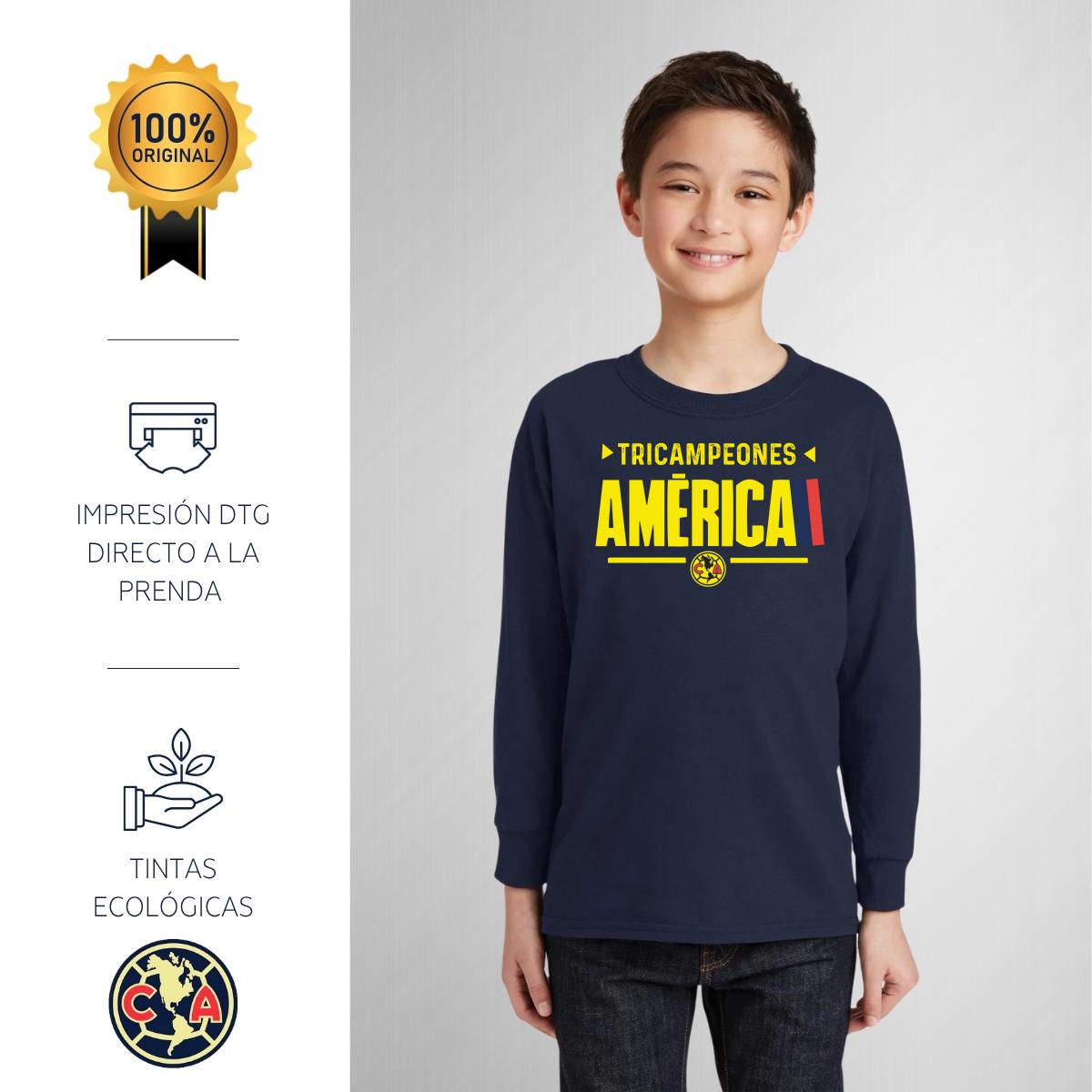 Playera M Larga Niños América Tricampeón