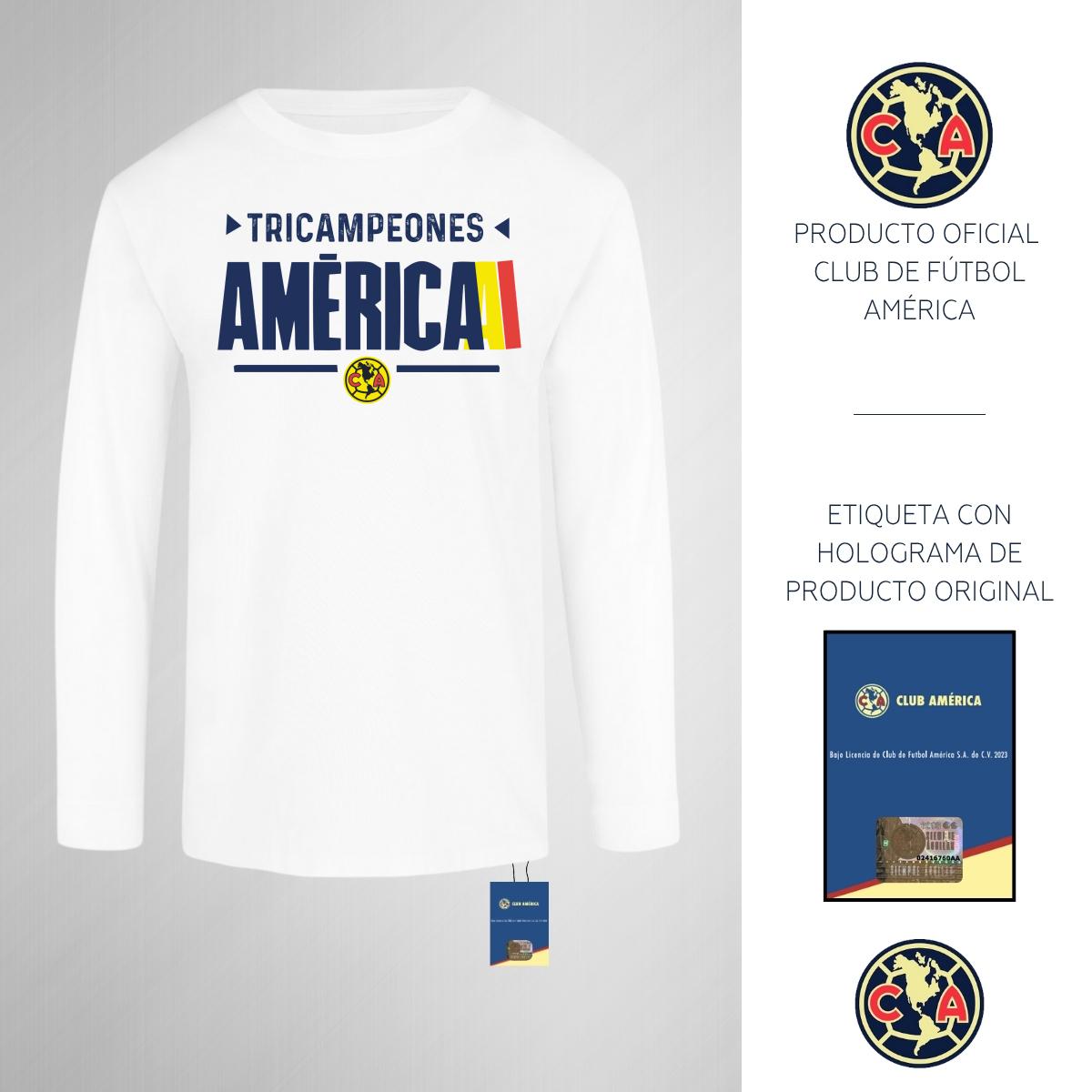 Playera M Larga Niños América Tricampeón