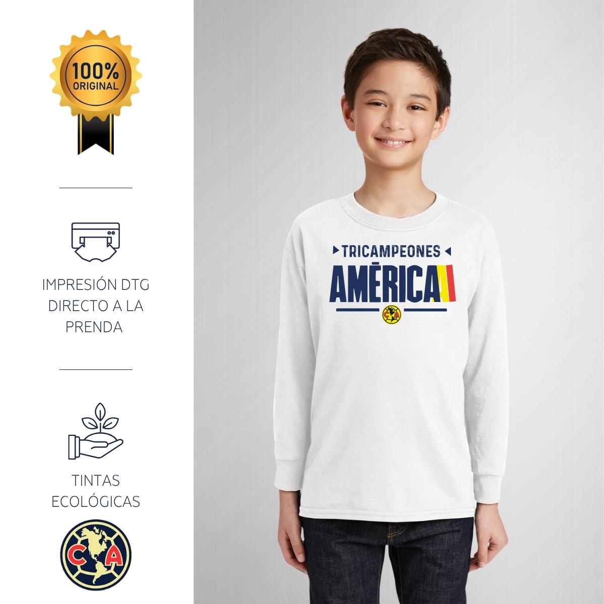 Playera M Larga Niños América Tricampeón
