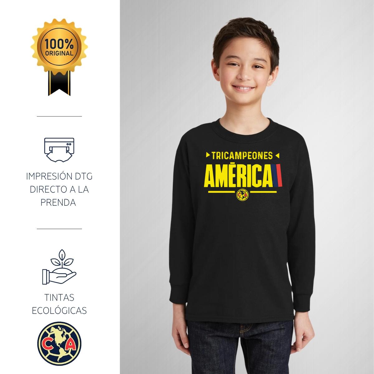 Playera M Larga Niños América Tricampeón