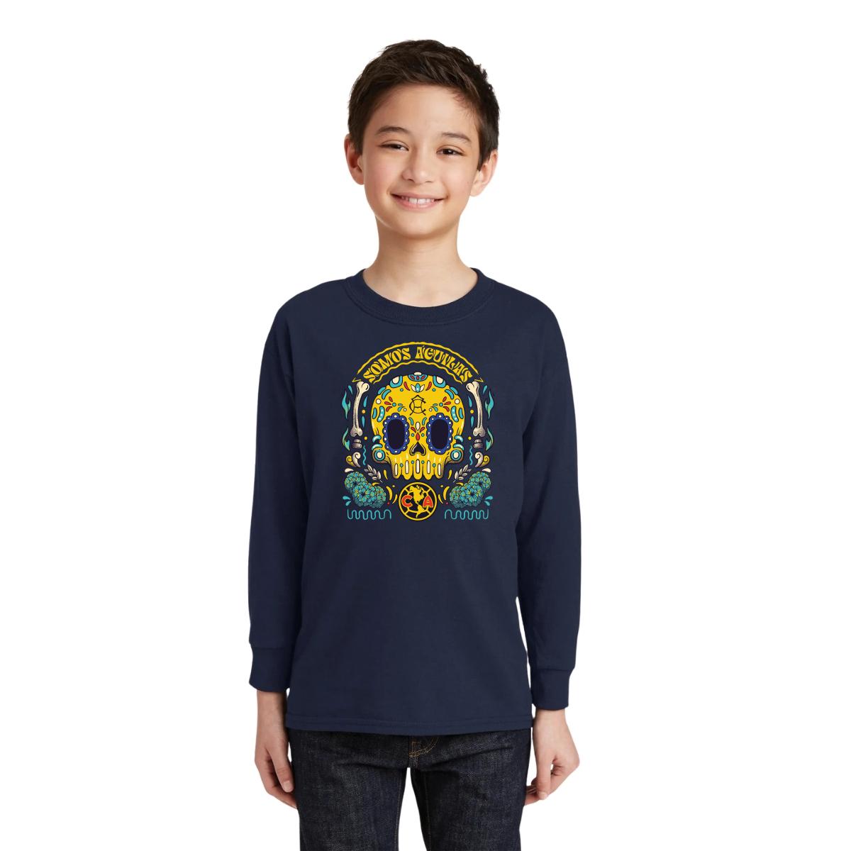 Playera M Larga Niños América Día de Muertos