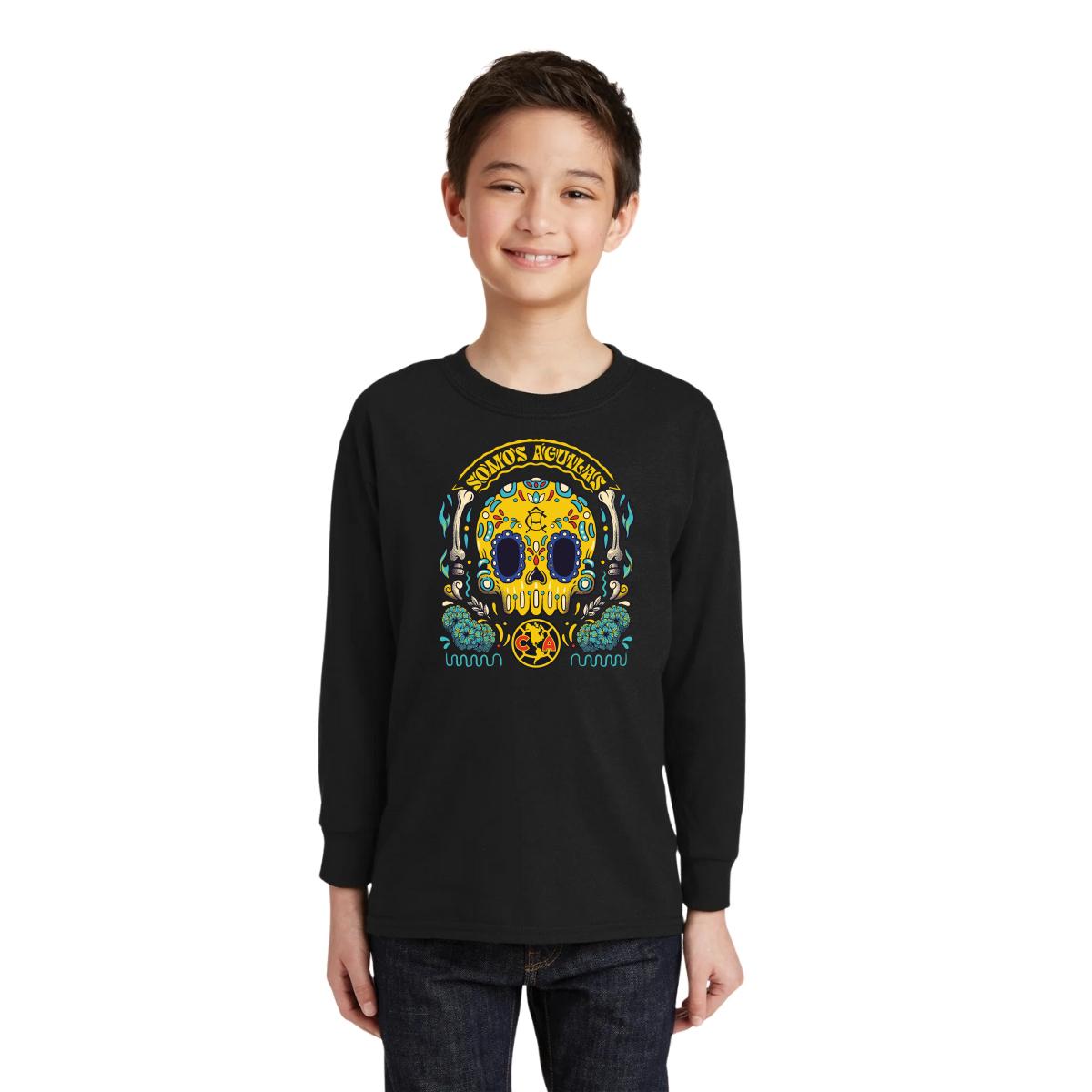 Playera M Larga Niños América Día de Muertos