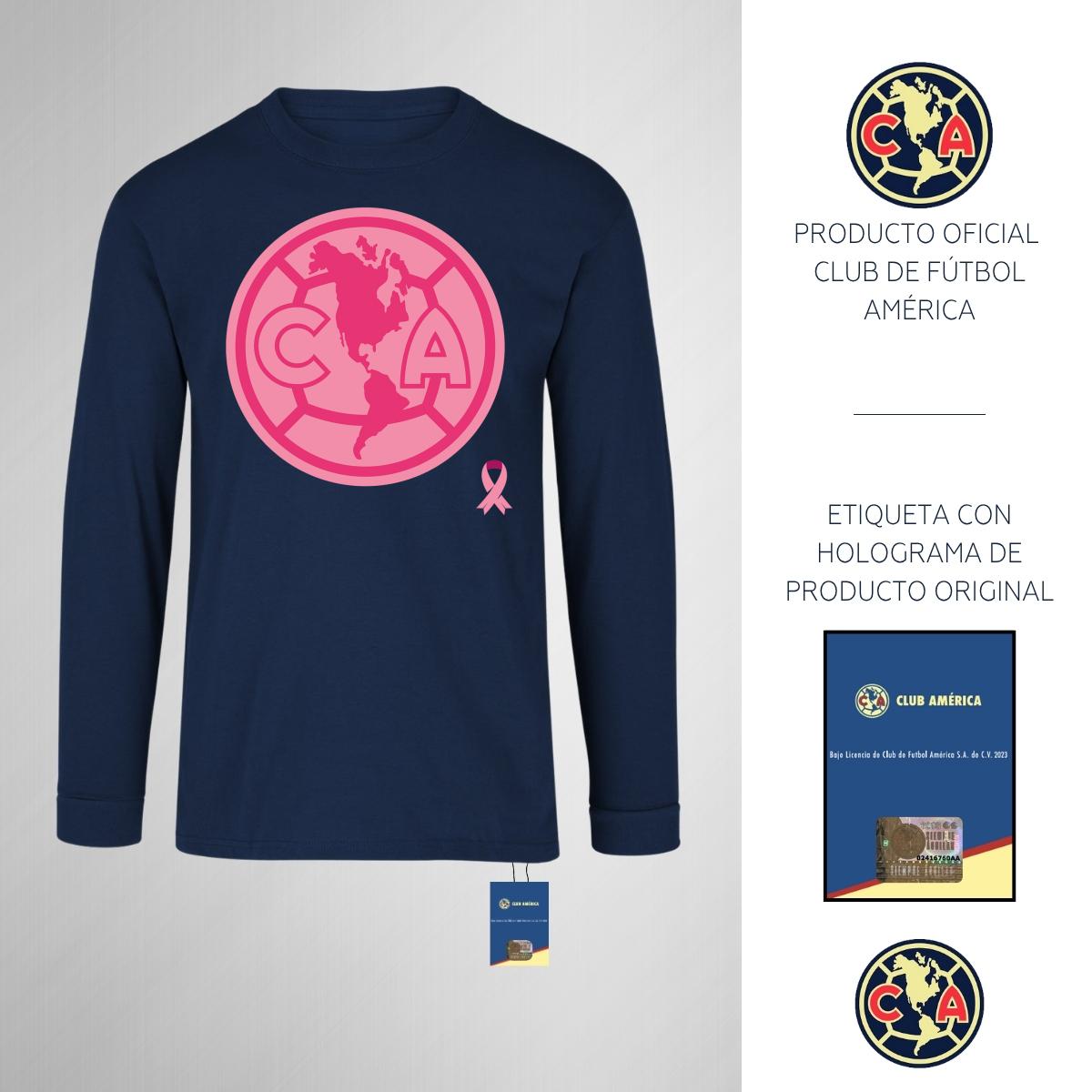 Playera M Larga Niños América Logo Rosa