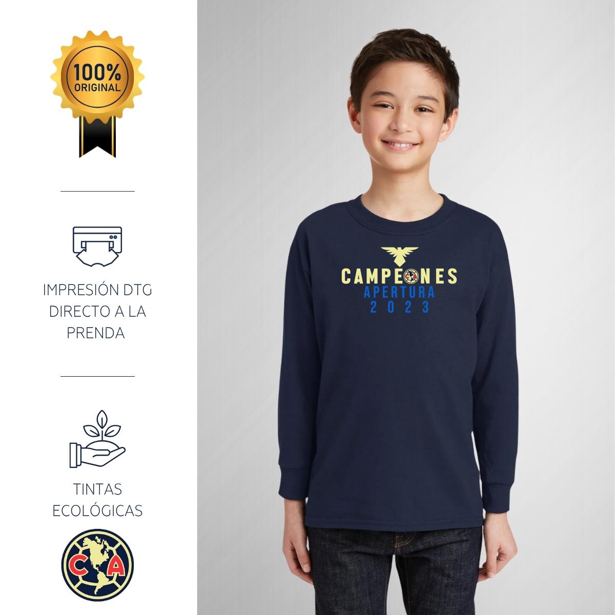 Playera M Larga Niños América Campeones AP 2023