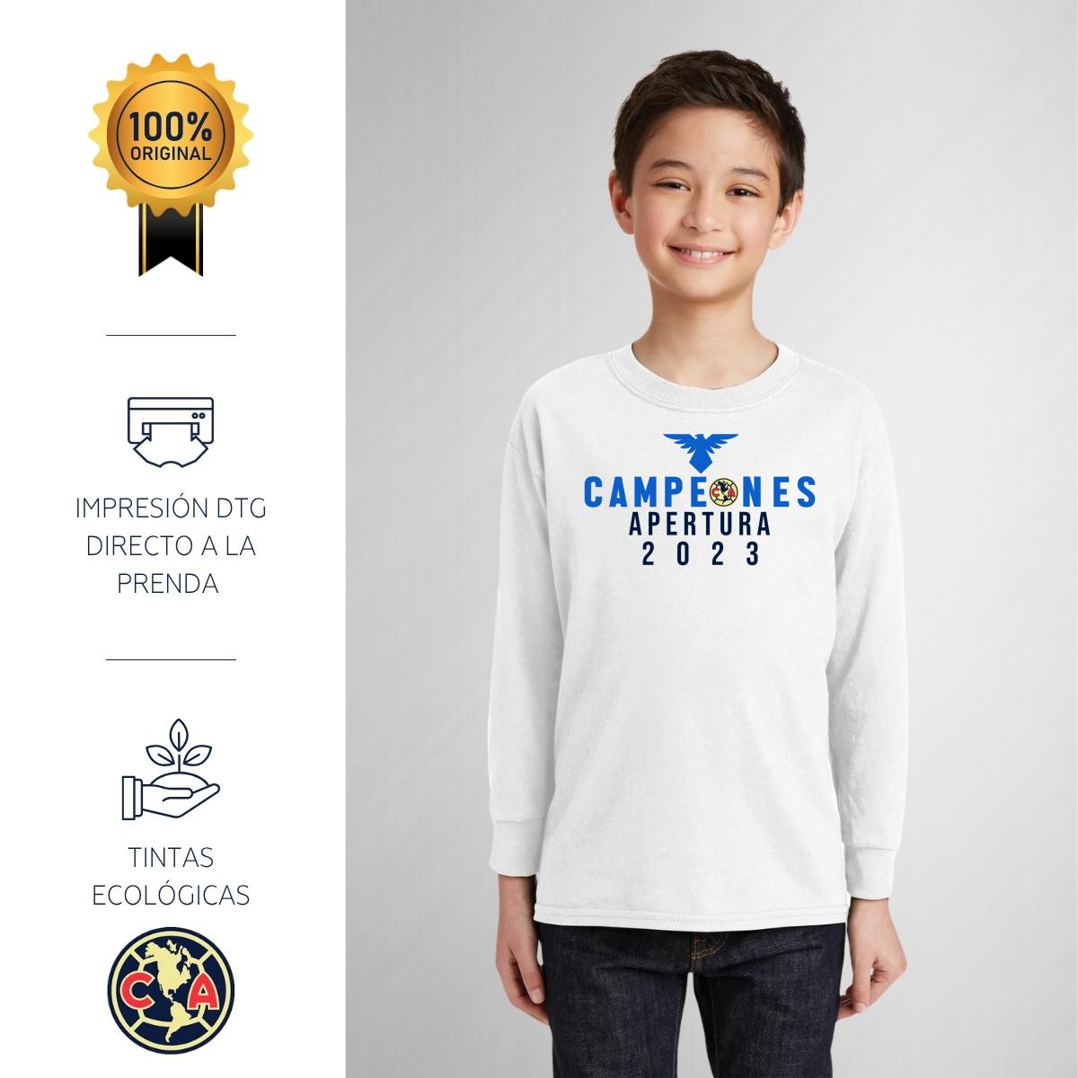 Playera M Larga Niños América Campeones AP 2023