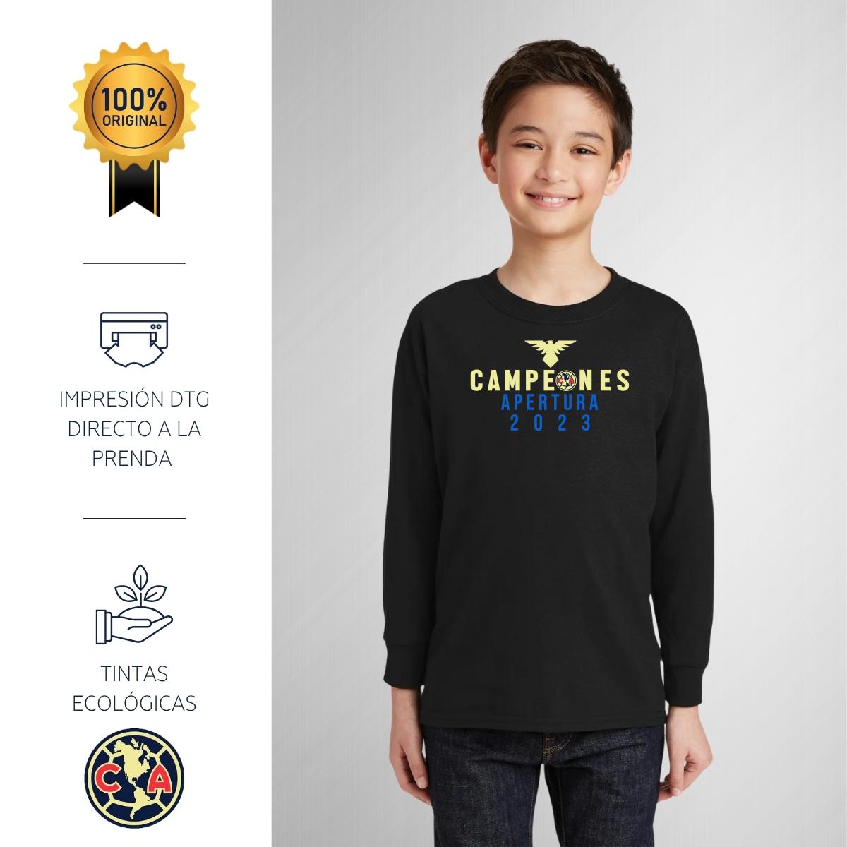 Playera M Larga Niños América Campeones AP 2023