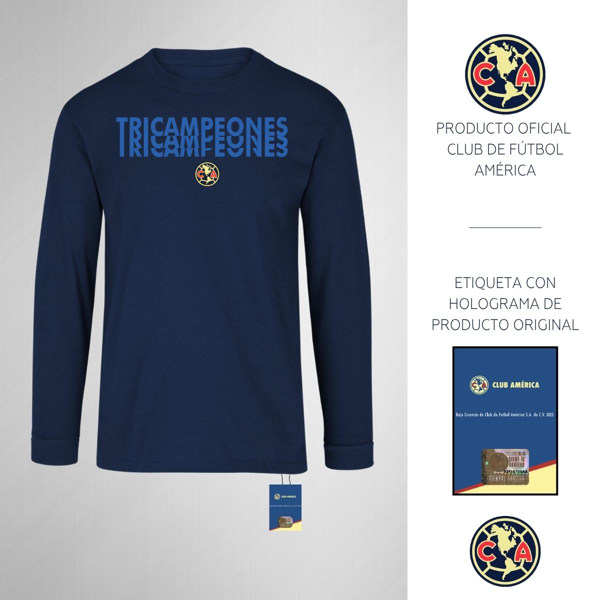 Playera M Larga Niños América Tricampeones