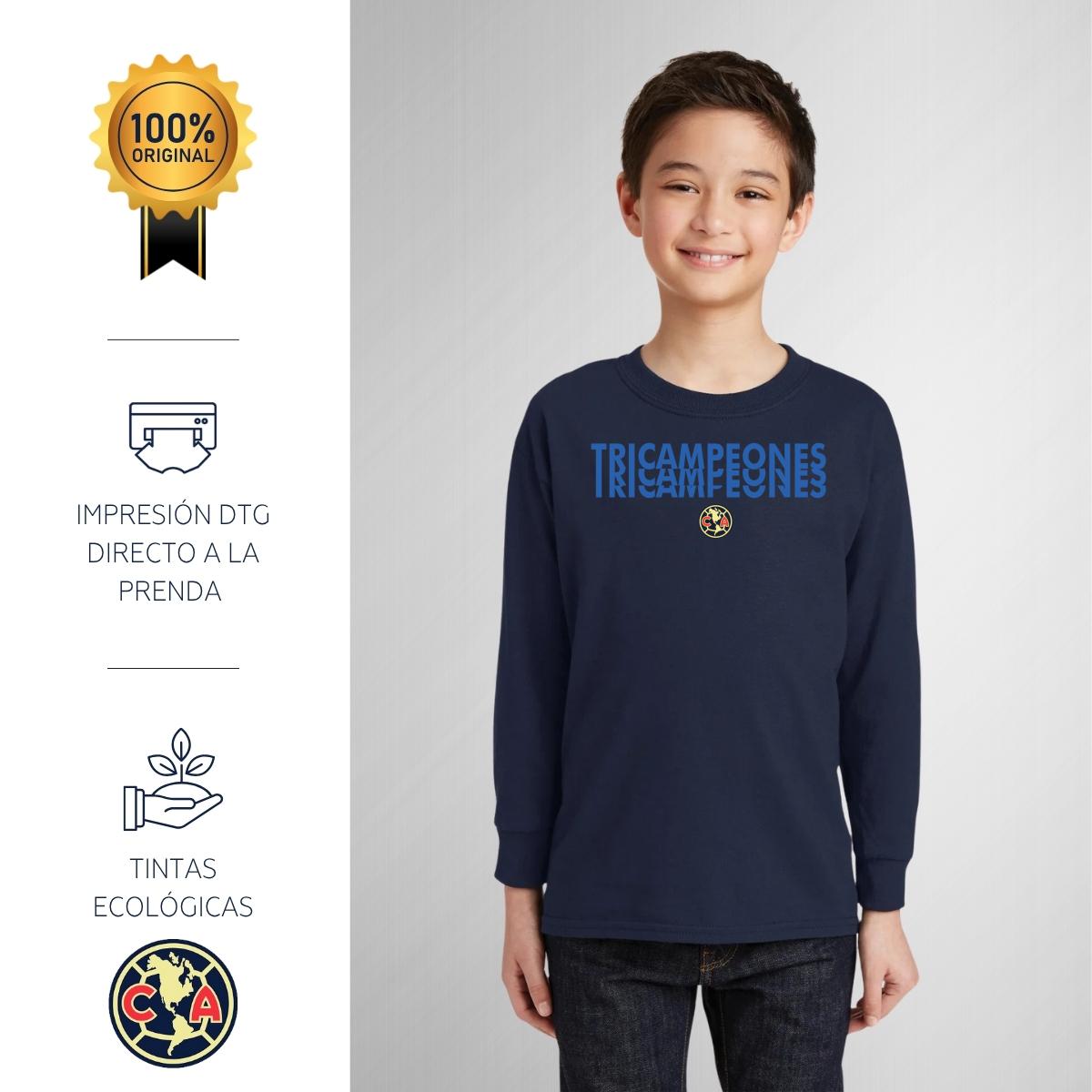 Playera M Larga Niños América Tricampeones