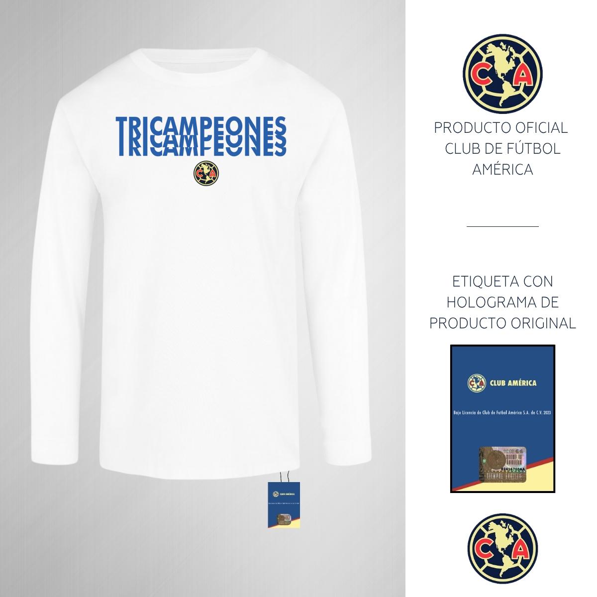 Playera M Larga Niños América Tricampeones