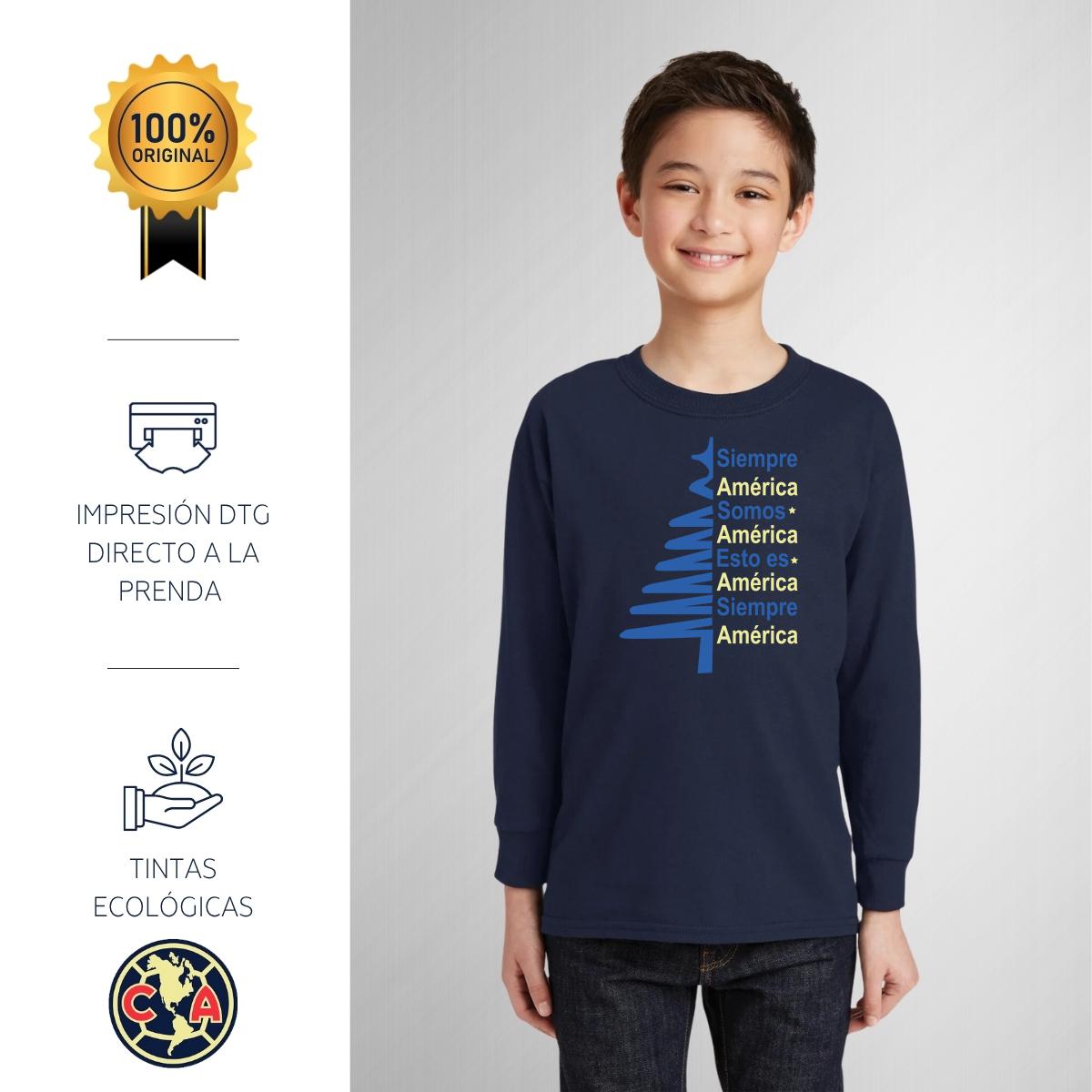 Playera M Larga Niños América Pino
