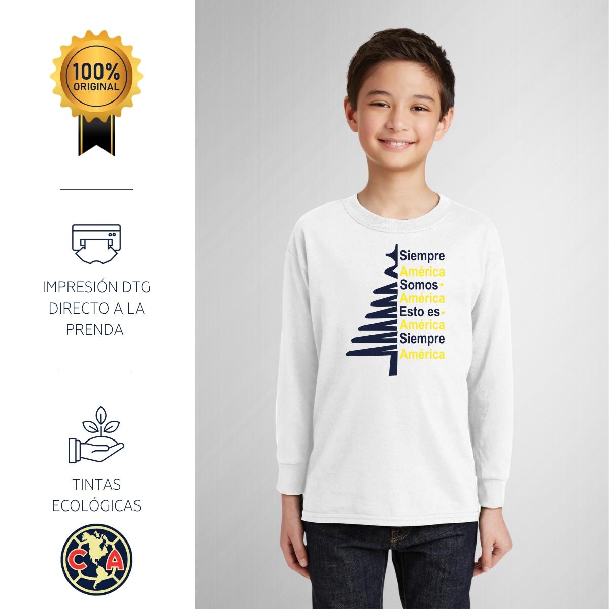 Playera M Larga Niños América Pino