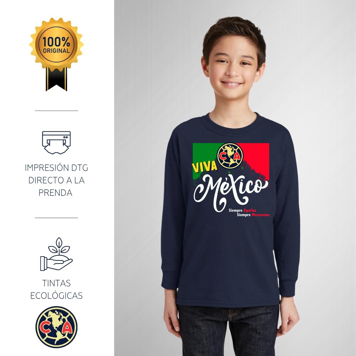 Playera M Larga Niños América Viva México 2