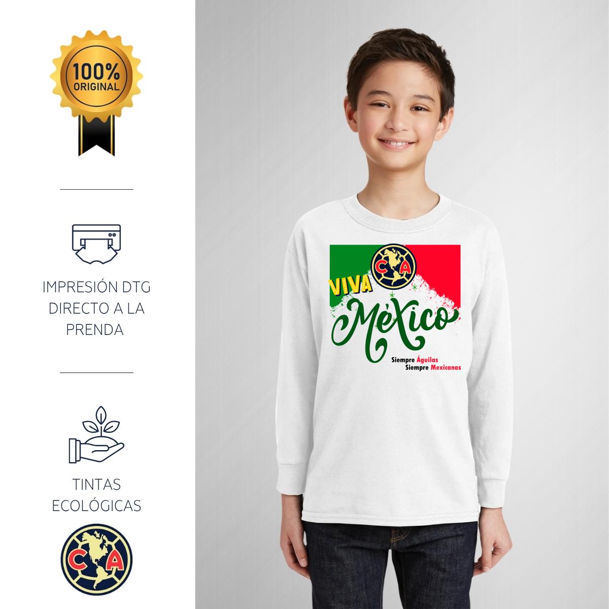 Playera M Larga Niños América Viva México 2