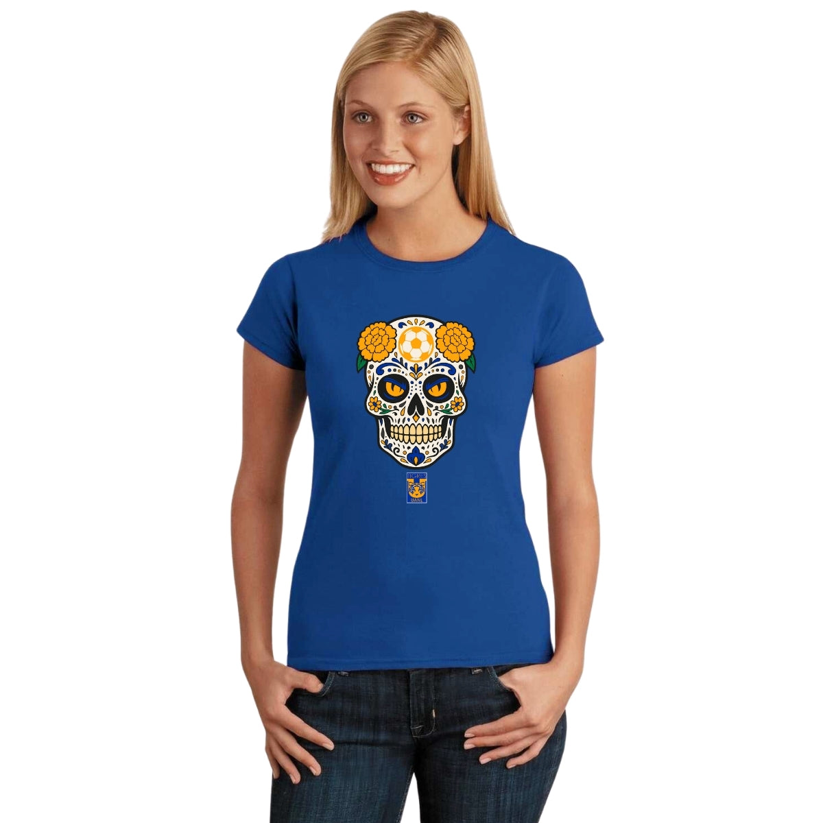 Playera Mujer Tigres UANL Calavera