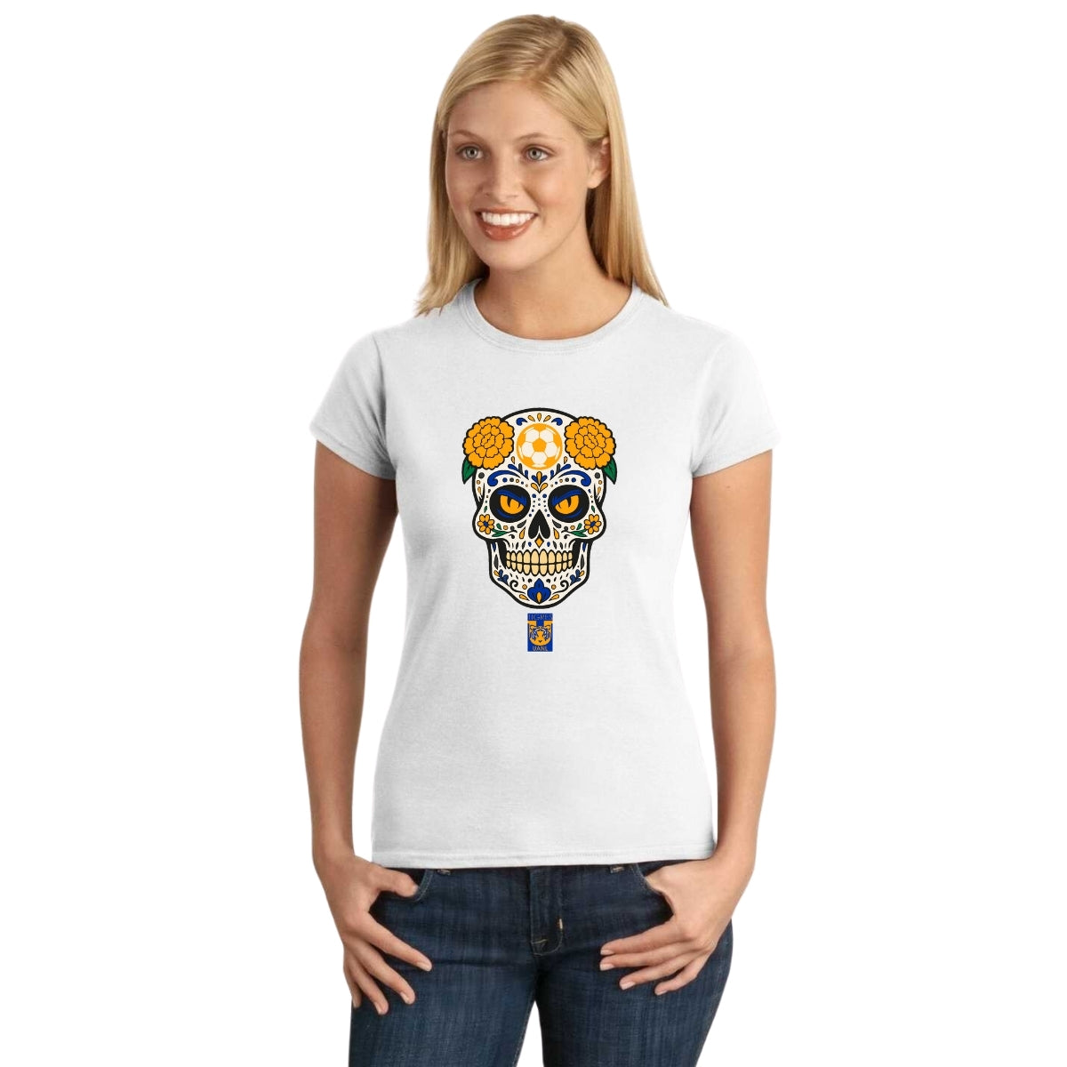 Playera Mujer Tigres UANL Calavera