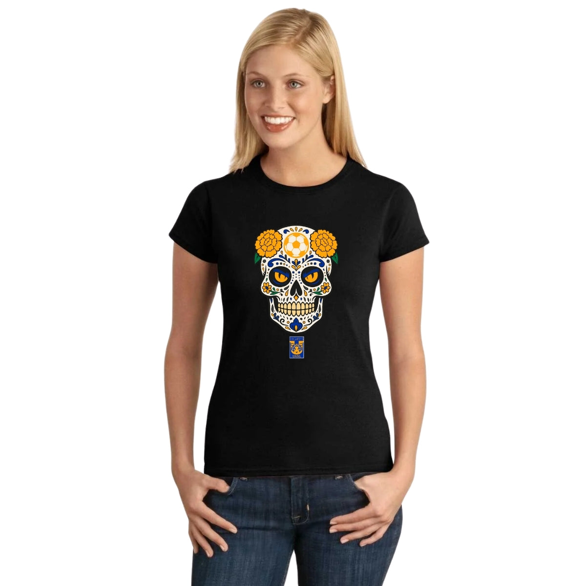 Playera Mujer Tigres UANL Calavera