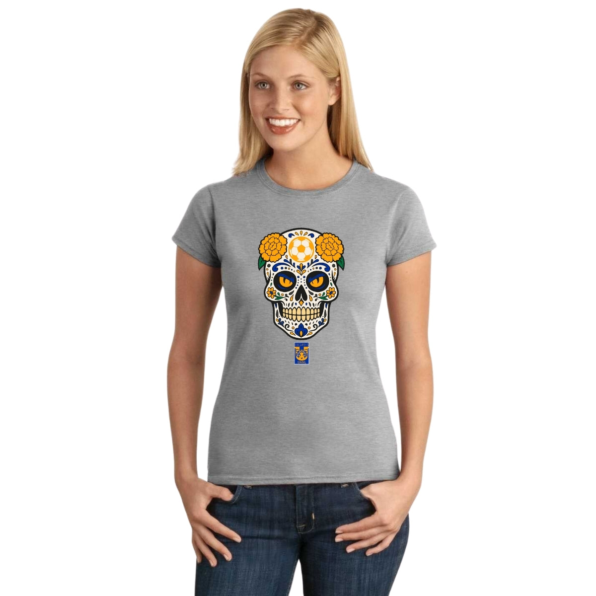 Playera Mujer Tigres UANL Calavera