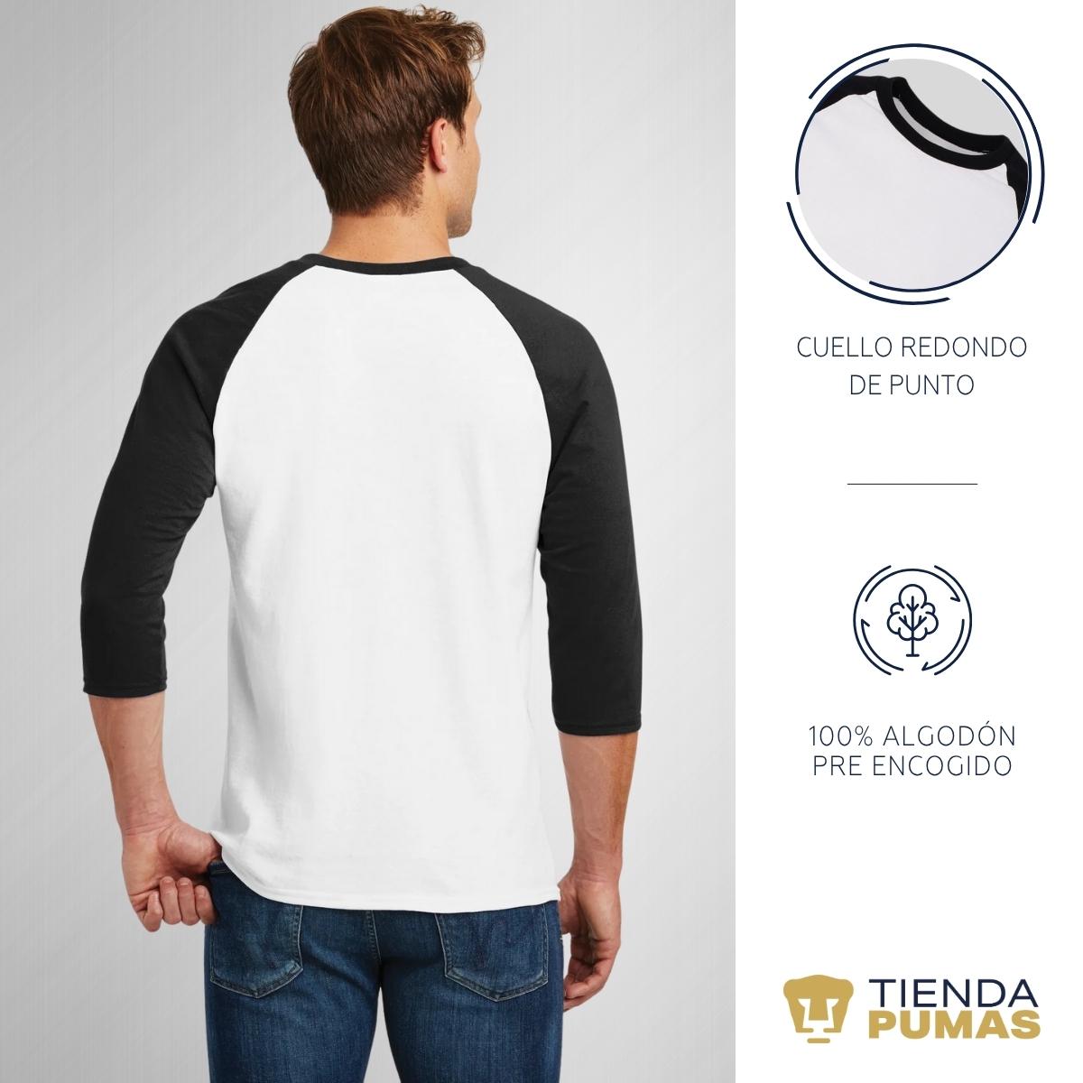 Playera Raglán Manga 3/4 Hombre Pumas UNAM La constancia – PM SHOP