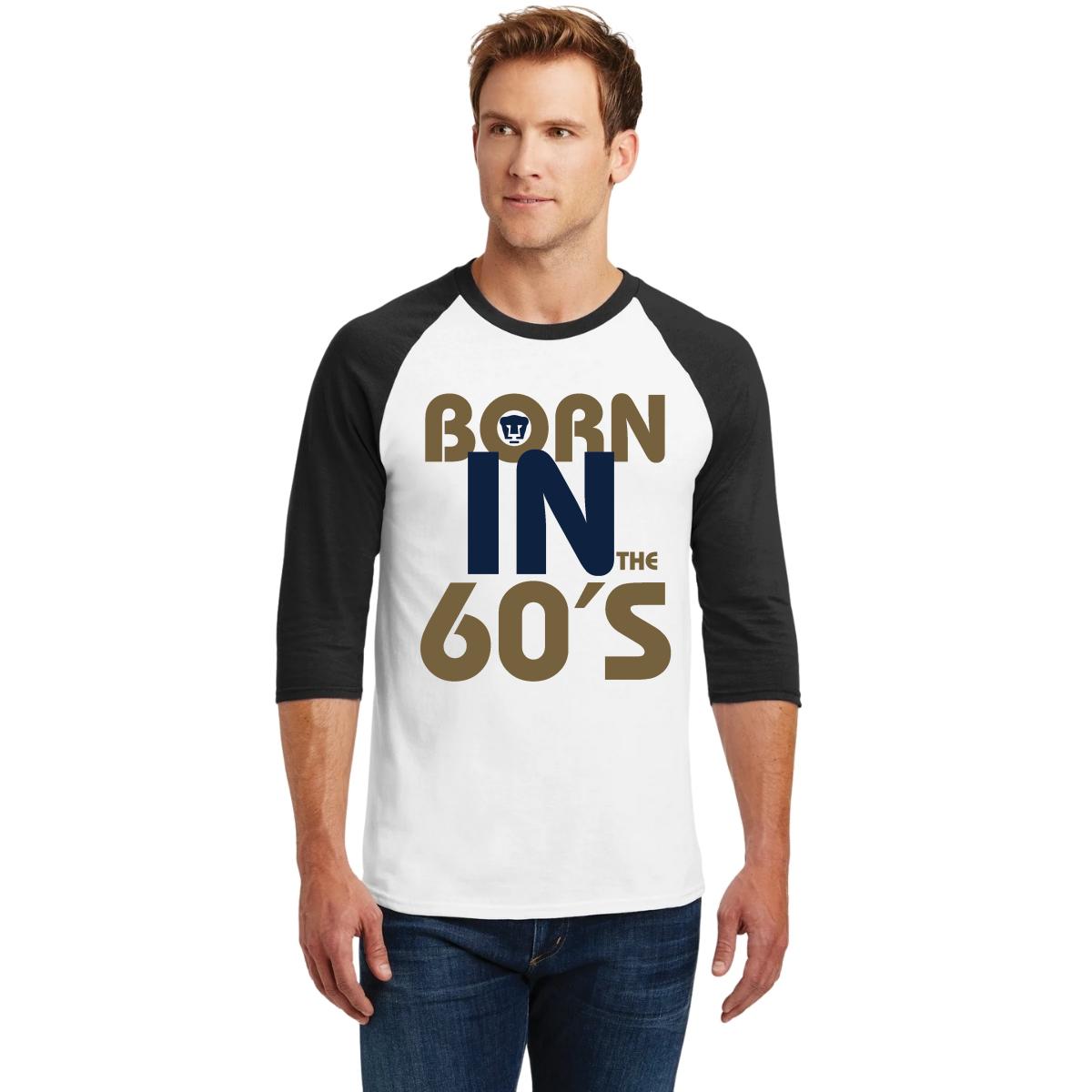 Playera Raglán Manga 3/4 Hombre Pumas UNAM Born in the 60s