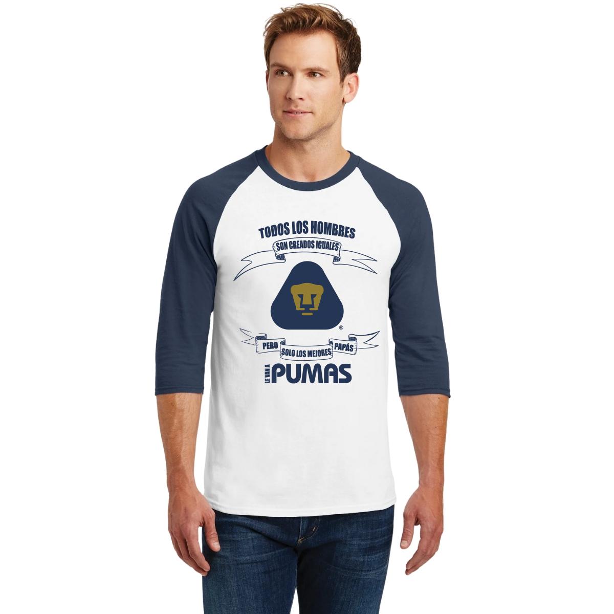Playera Raglán Manga 3/4 Hombre Pumas UNAM El mejor Papá