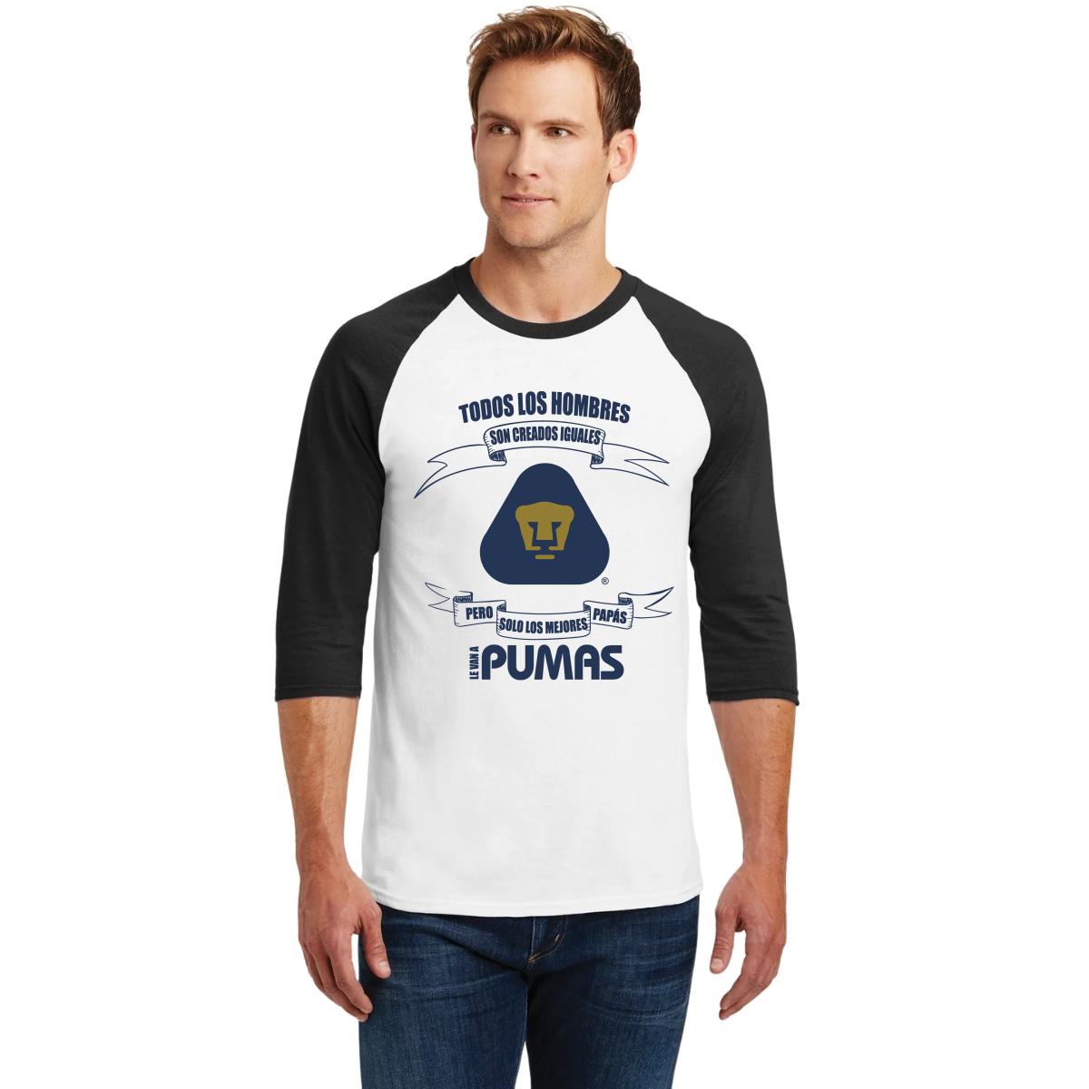 Playera Raglán Manga 3/4 Hombre Pumas UNAM El mejor Papá