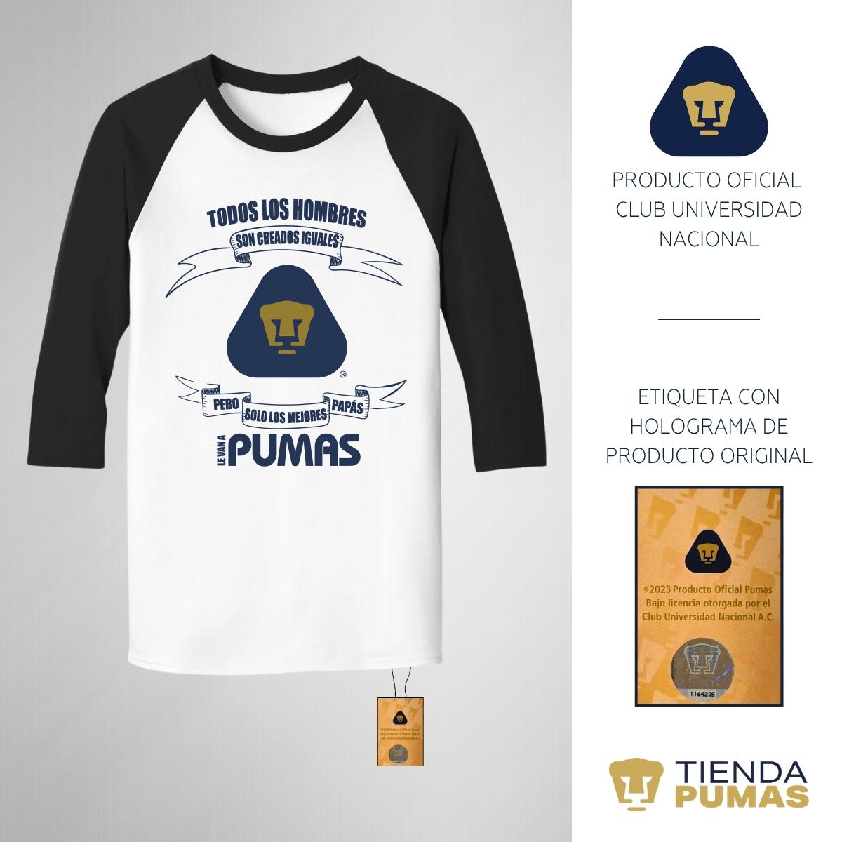 Playera Raglán Manga 3/4 Hombre Pumas UNAM El mejor Papá