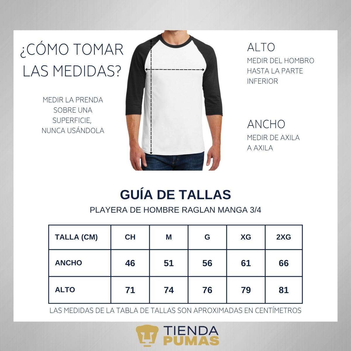 Playera Raglán Manga 3/4 Hombre Pumas UNAM Navidad Renos