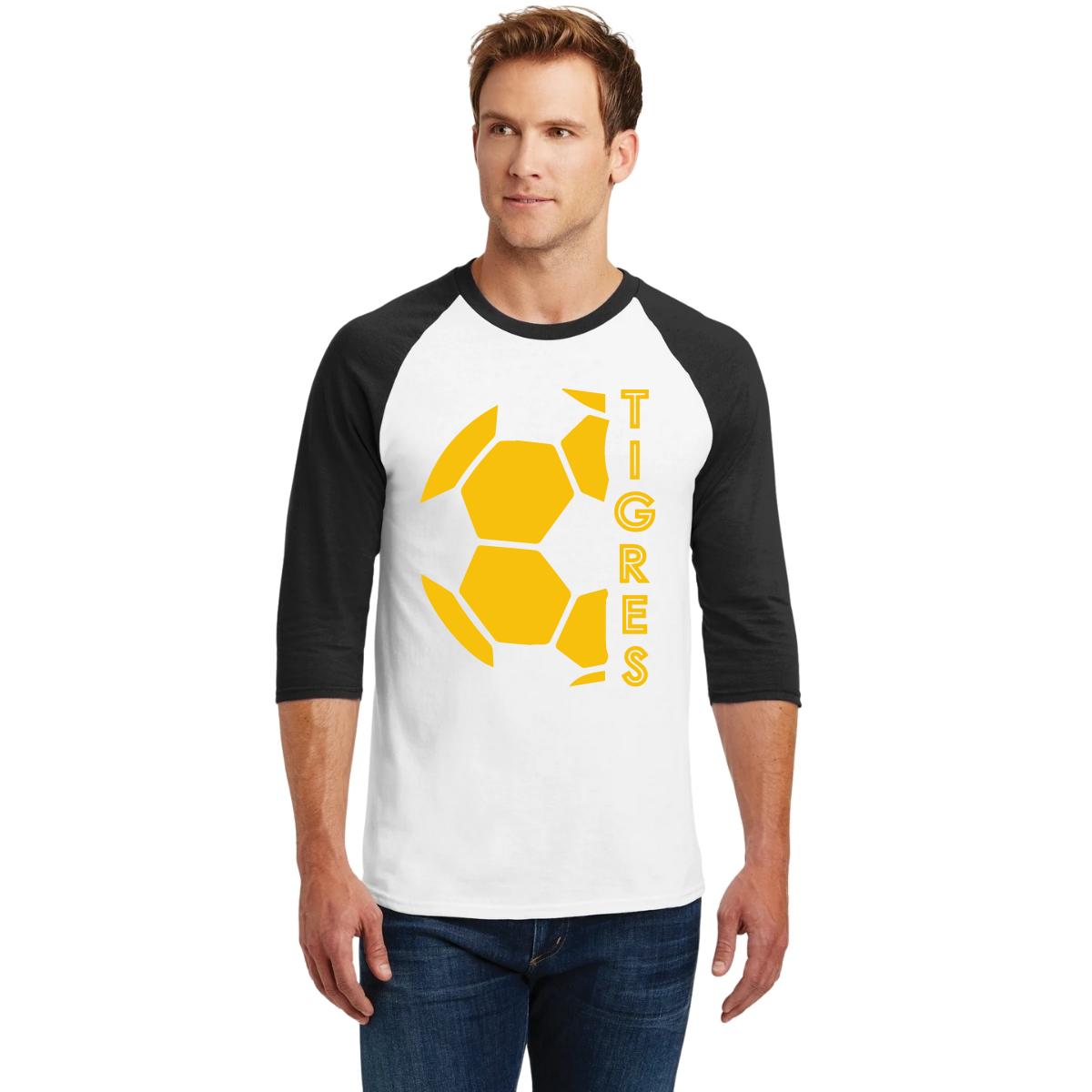 Playera Raglán Manga 3/4 Hombre Tigres UANL Medio balón