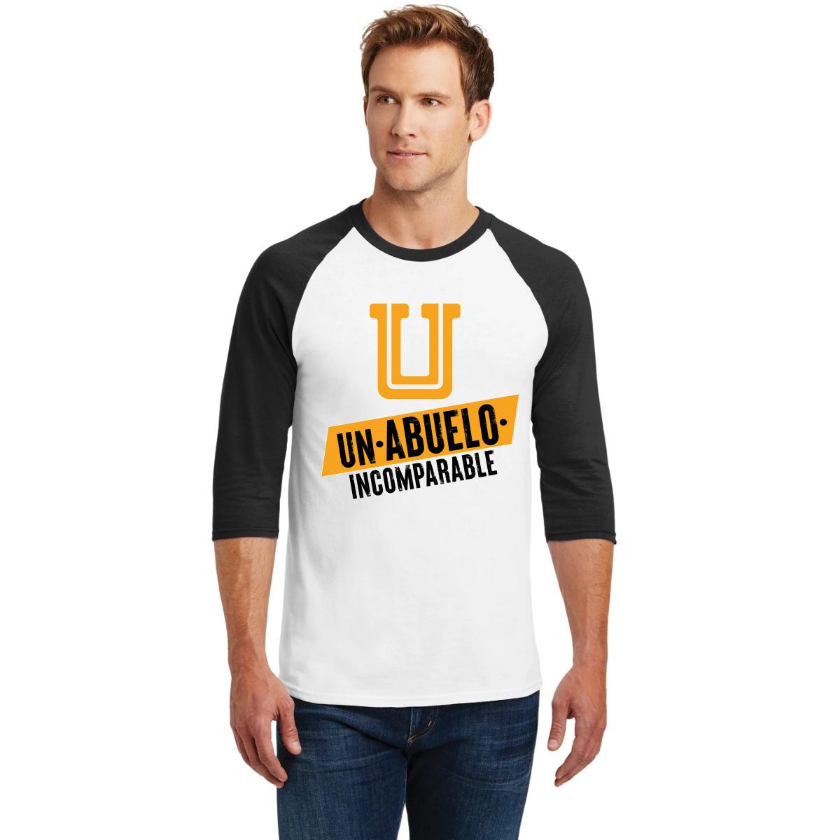 Playera Raglán Manga 3/4 Hombre Tigres UANL Abuelo Incomparable