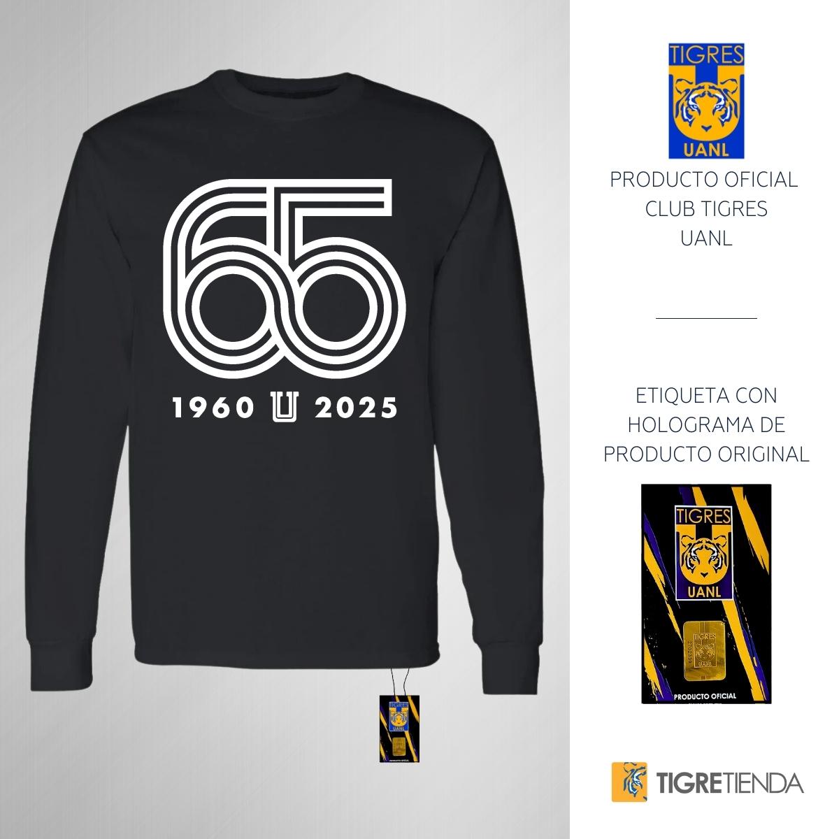 Playera Hombre Tigres UANL Manga Larga Aniversario 65