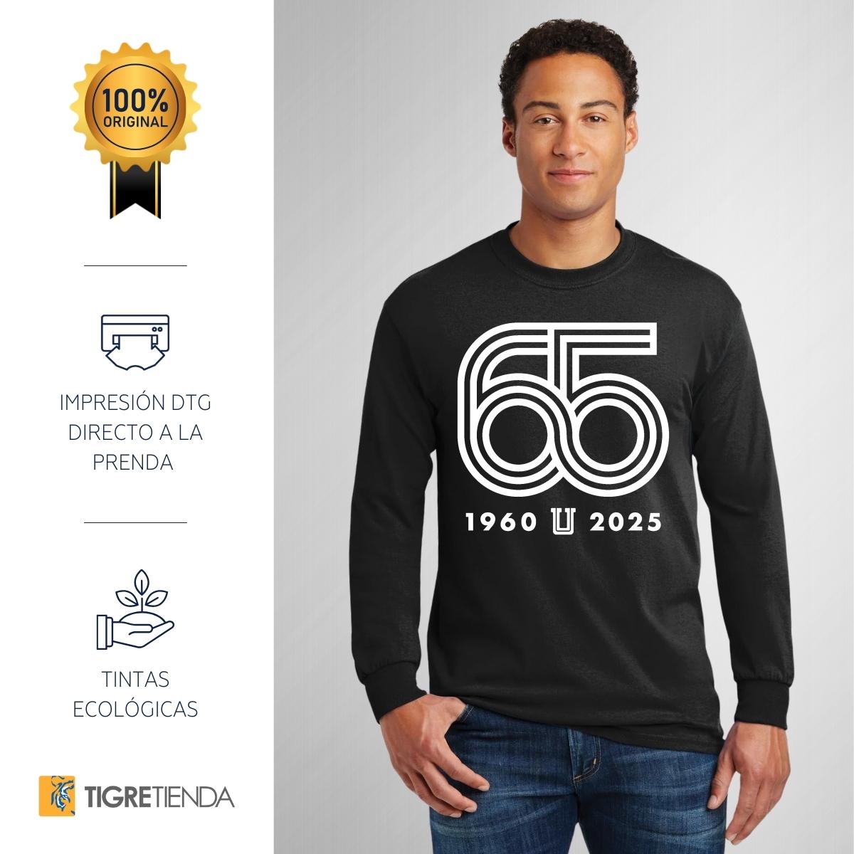 Playera Hombre Tigres UANL Manga Larga Aniversario 65