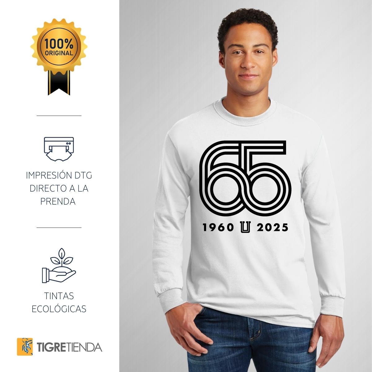 Playera Hombre Tigres UANL Manga Larga Aniversario 65