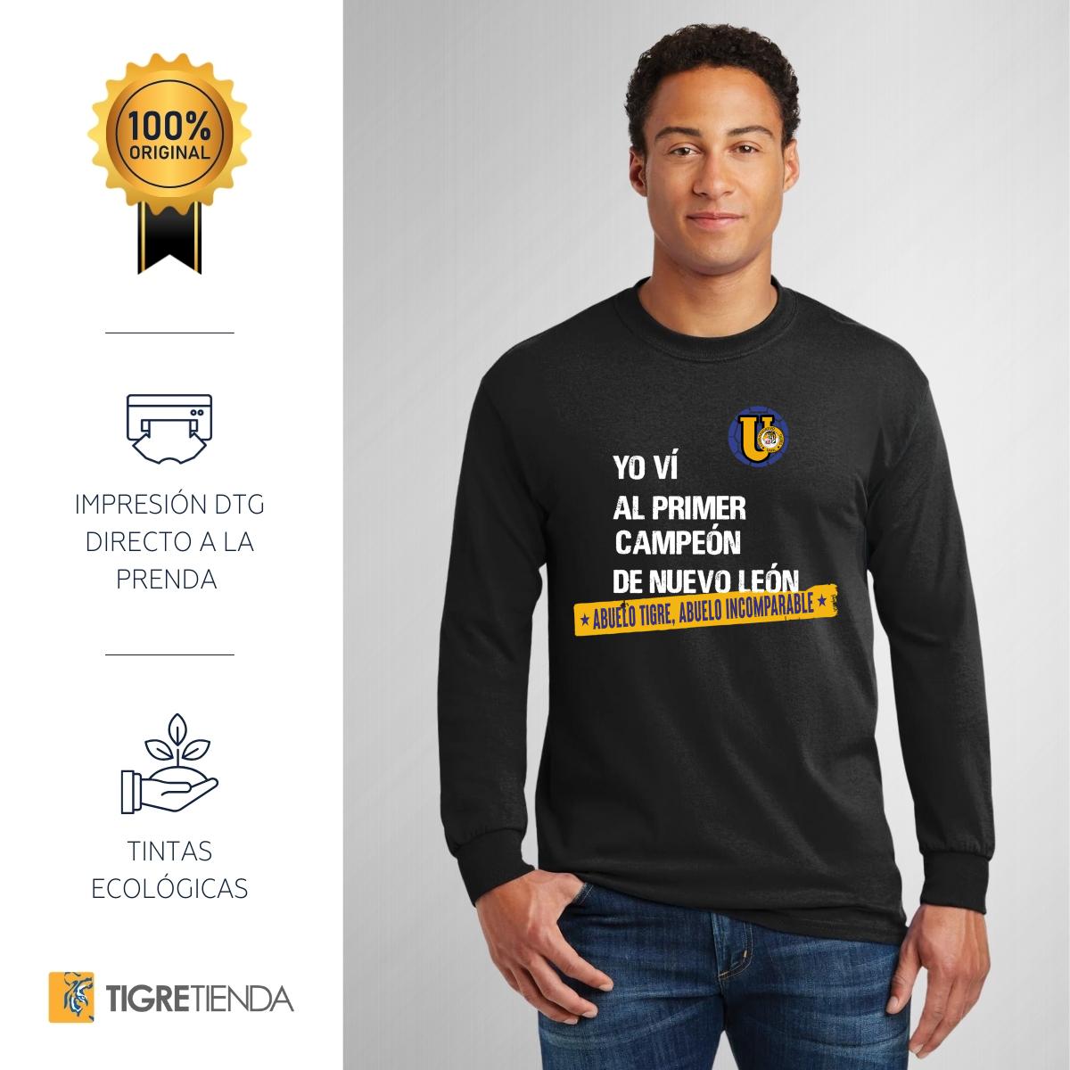 Playera Hombre Tigres UANL Manga Larga Abuelo Tigre