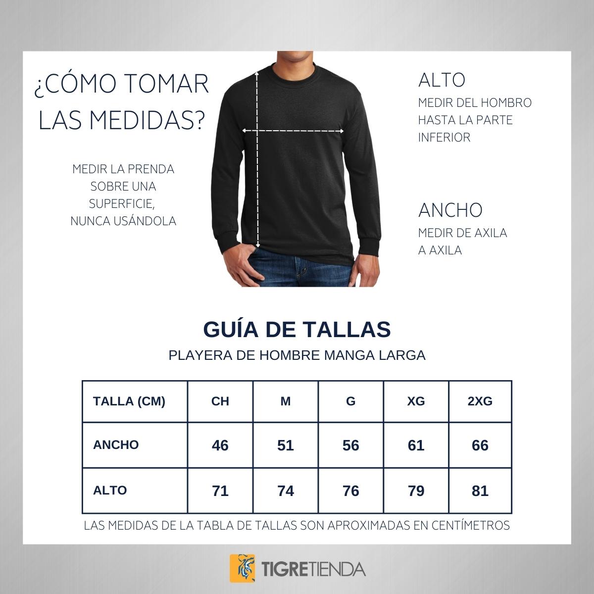 Playera Hombre Tigres UANL Manga Larga Abuelo Tigre