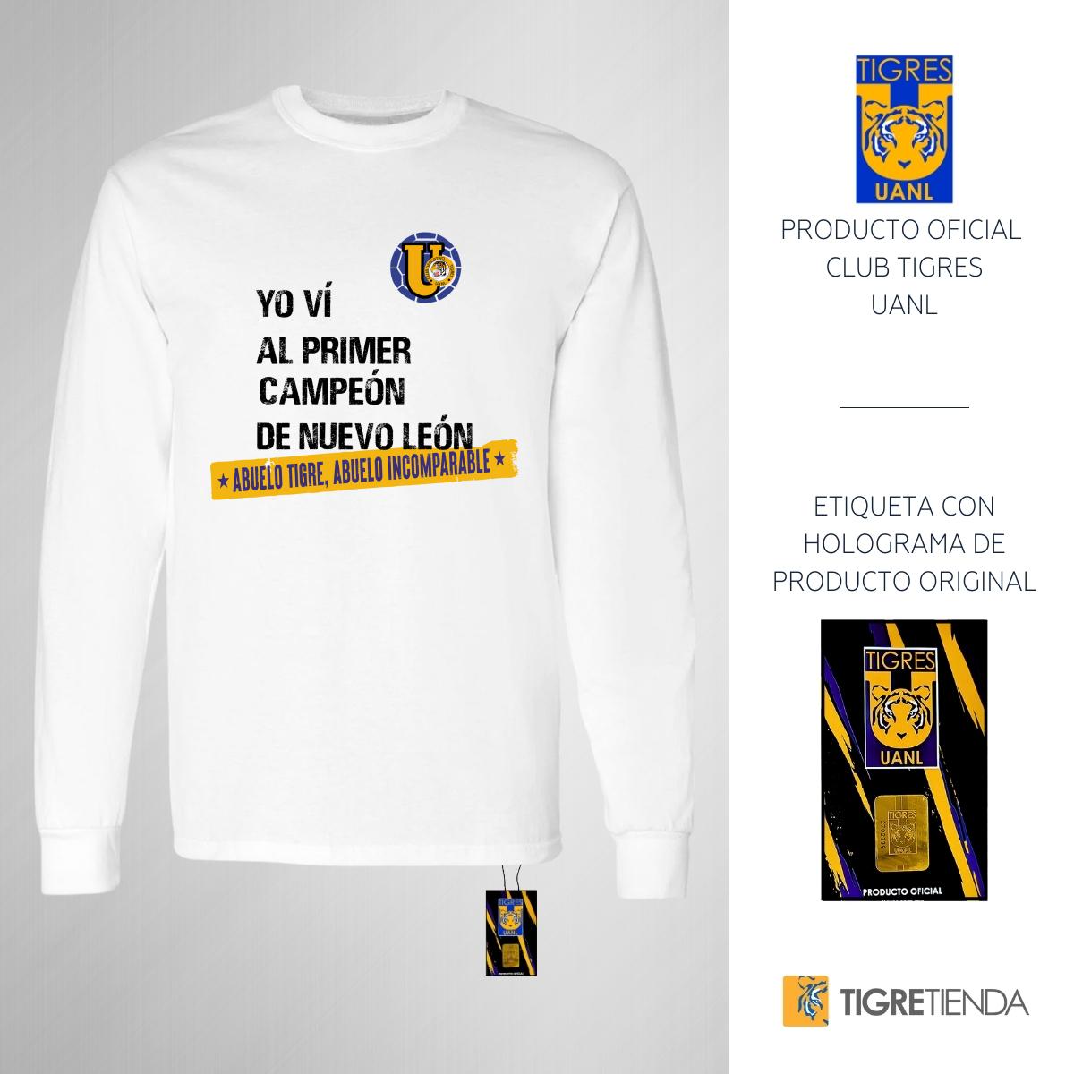 Playera Hombre Tigres UANL Manga Larga Abuelo Tigre