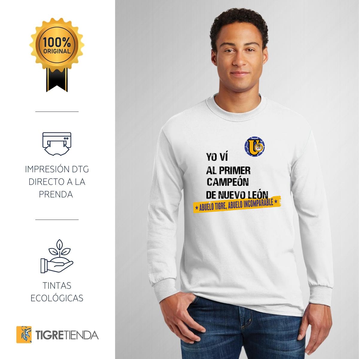 Playera Hombre Tigres UANL Manga Larga Abuelo Tigre