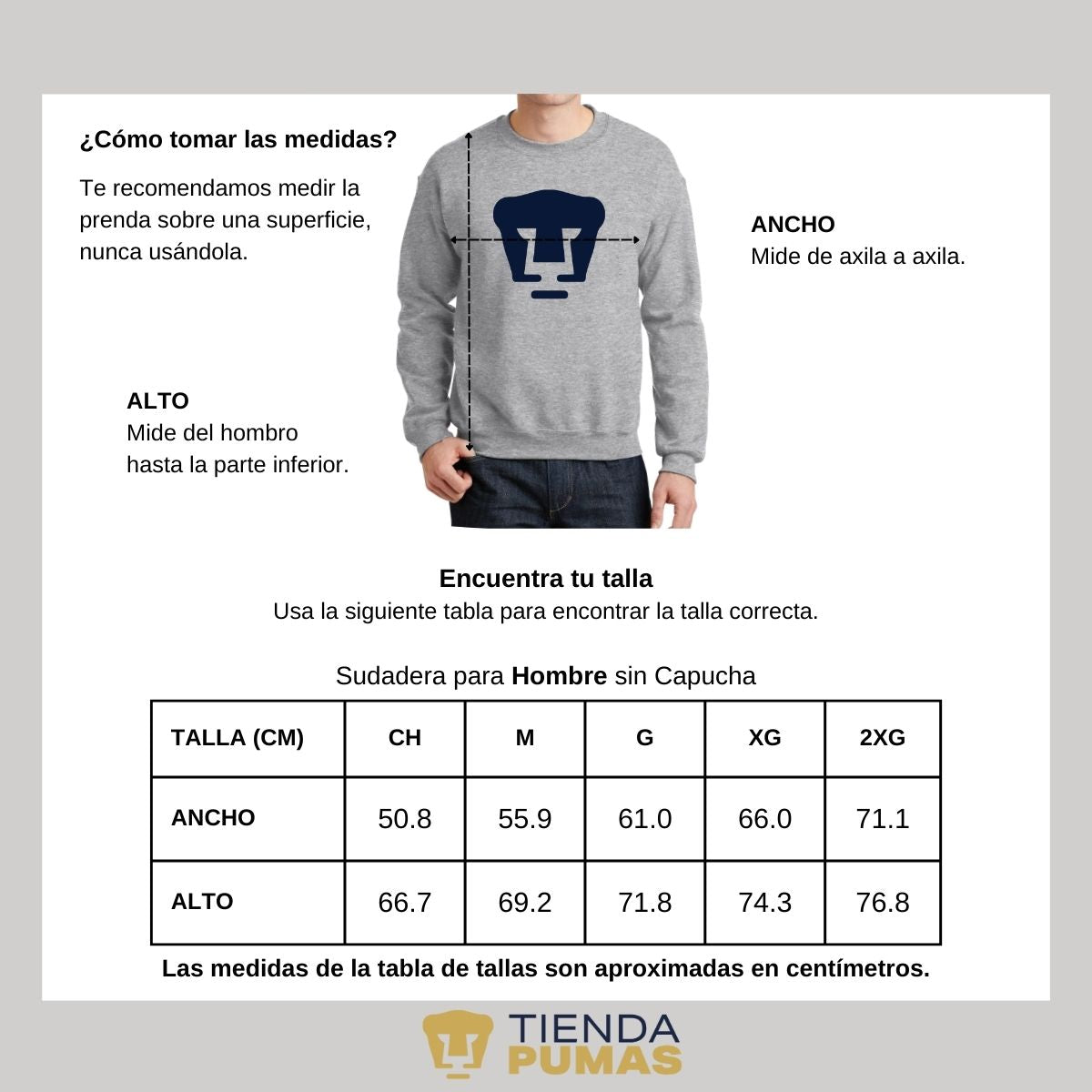 Sudadera Unisex Pumas Logo Azul