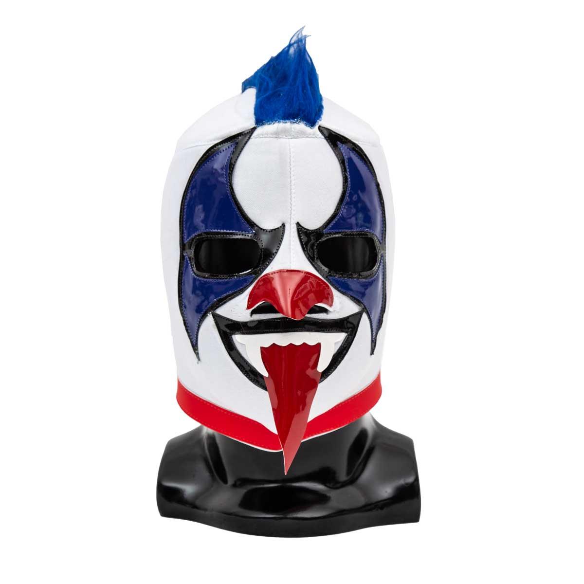 Máscara Lucha Libre AAA Psycho Clown Bco-Azul-Rojo AAA145