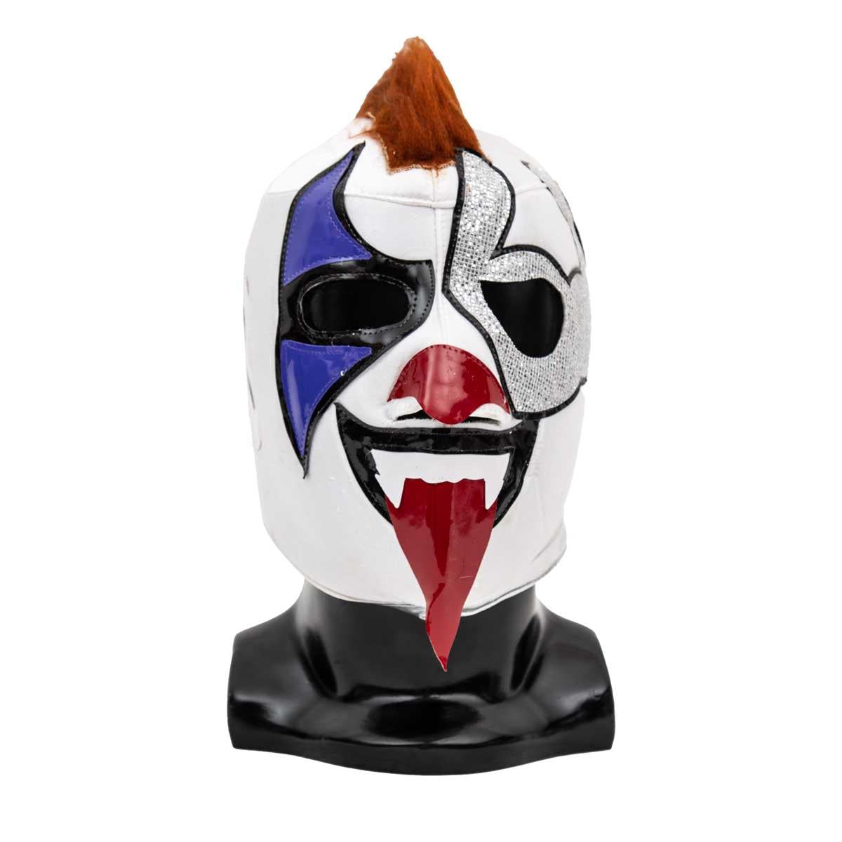 Máscara Lucha Libre AAA Psycho Clown Bco-Cafe-Plata AAA145