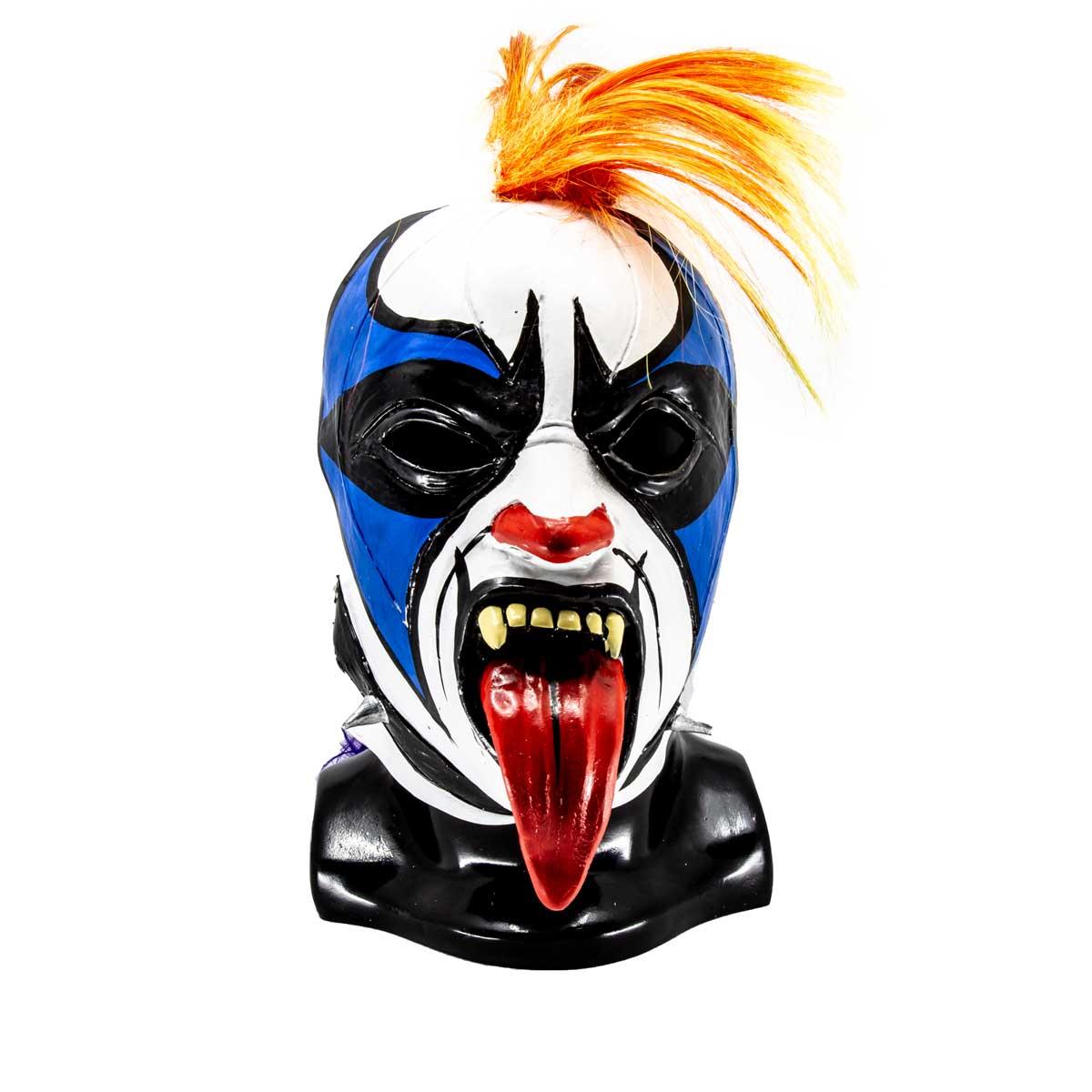 Máscara Lucha Libre AAA Psycho Clown Blanco-Negro AAA161