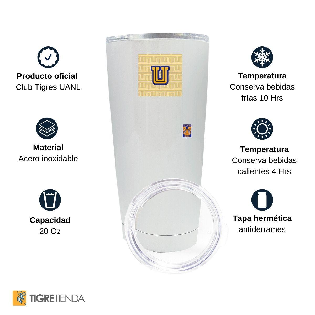 Termo Vaso Térmico Tigres UANL 20 Oz Grecas OD77294